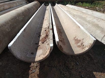 Лоток водоотводной из асбестоцементной безнапорной трубы D 350 мм L=5,00 м