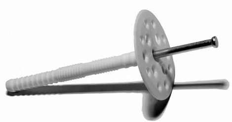 Дюбель для теплоизоляции "гриб", с металлическим стержнем 10х180