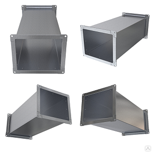 Фасонная деталь воздуховода 0,8 мм, зеркальная из коррозионностойкой стали марки AISI 430