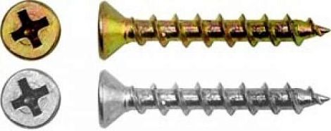 Саморез для оконного профиля, фурнитырный, острый, желтый цинк (фасовка) 4,1х40